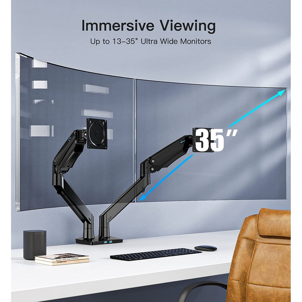 Dual Monitor Mount For 13" To 35" Screens Huanuo UK