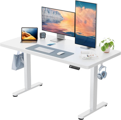 HUANUO Standing Desk 120x80cm One-Piece Desktop with Brushless Motor, Height Adjustable Standing Desk, Electric Sit Stand Desk for Home Office, Stand up Desk with Whole Board