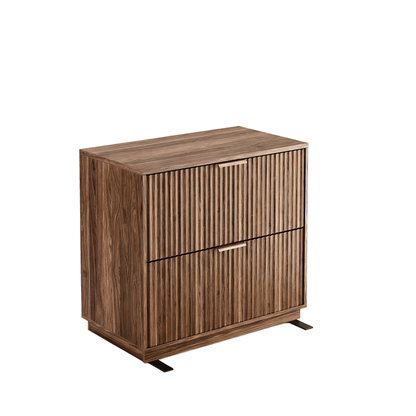 2 - Drawer Lateral Wood File Cabinet for Hanging Files, 32" - Fluted - Dark Walnut