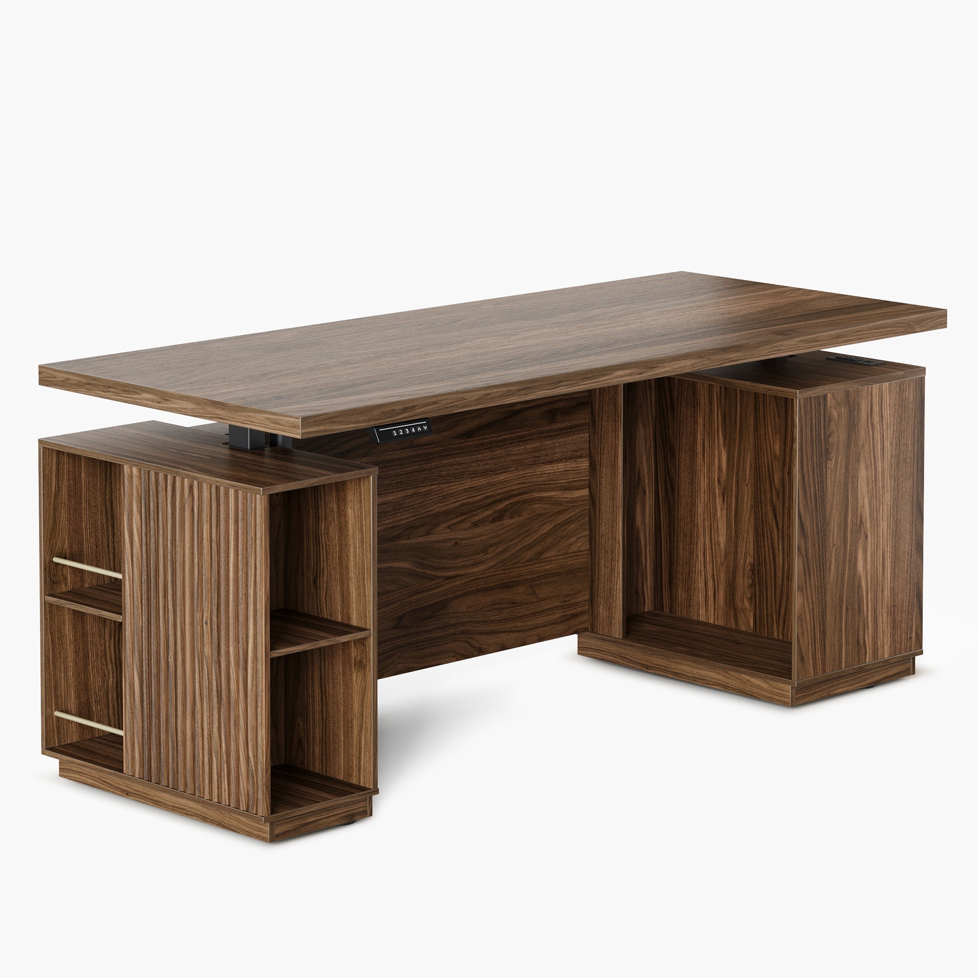 70" Premium Standing Desk - Fluted - Natural Oak