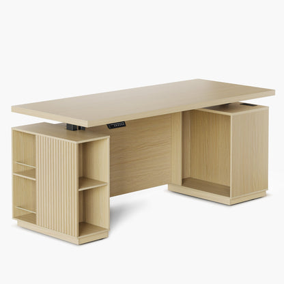 70" Premium Standing Desk - Fluted - Natural Oak