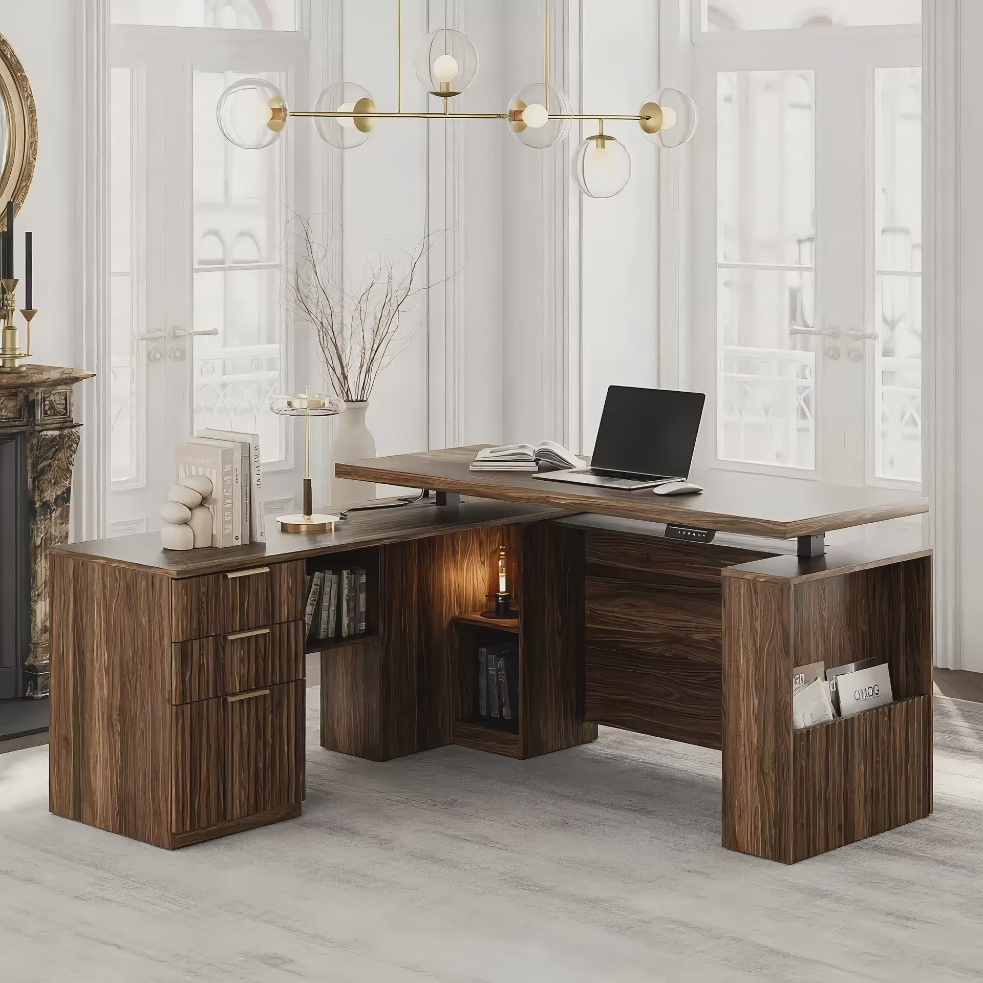 Load video: 63" Premium Topaz Standing Desk