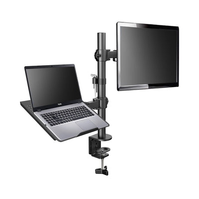 Single Monitor Mount with Laptop Tray For 13